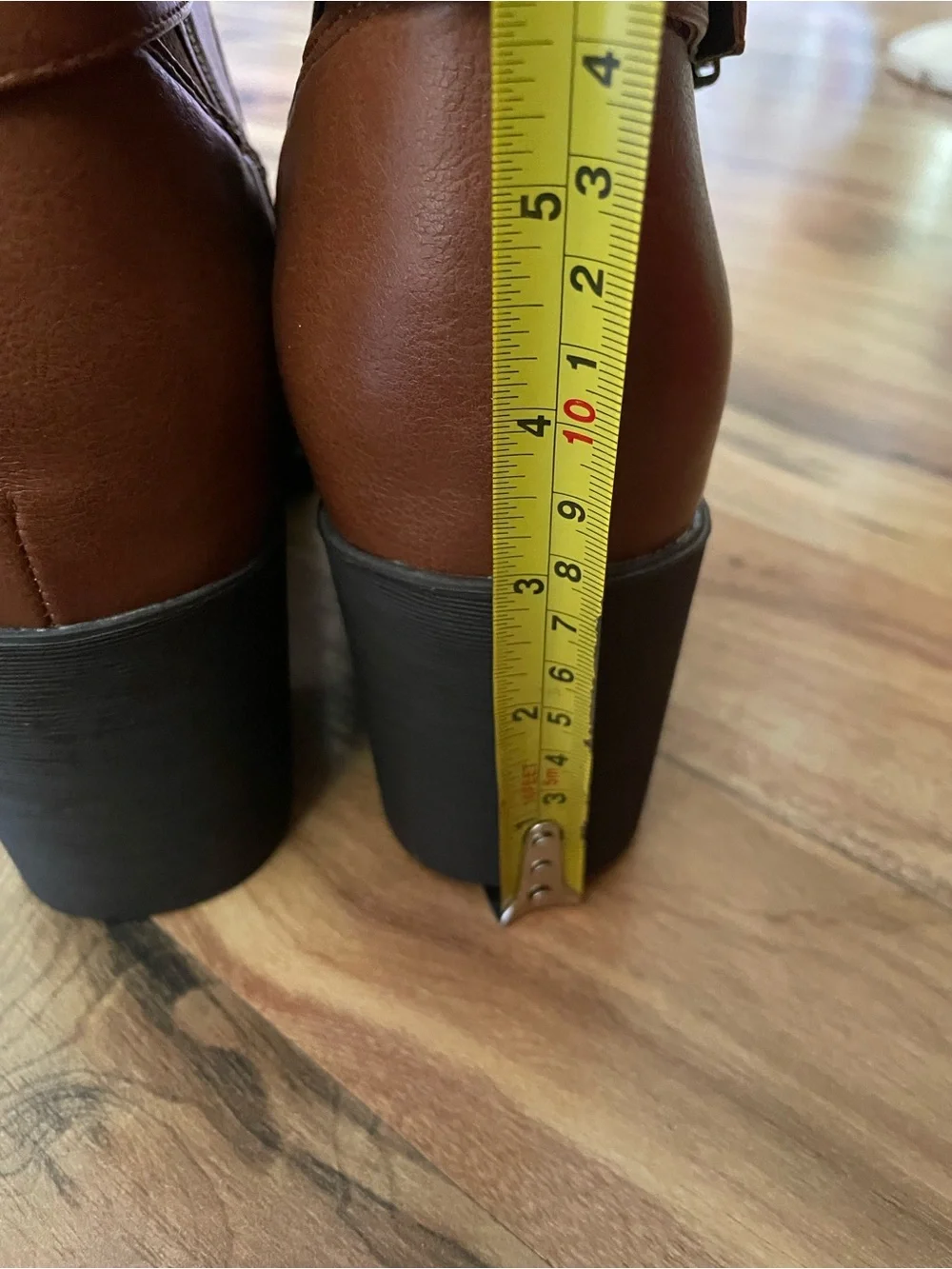 Vegan Brown Knee-High Block Heel Boots